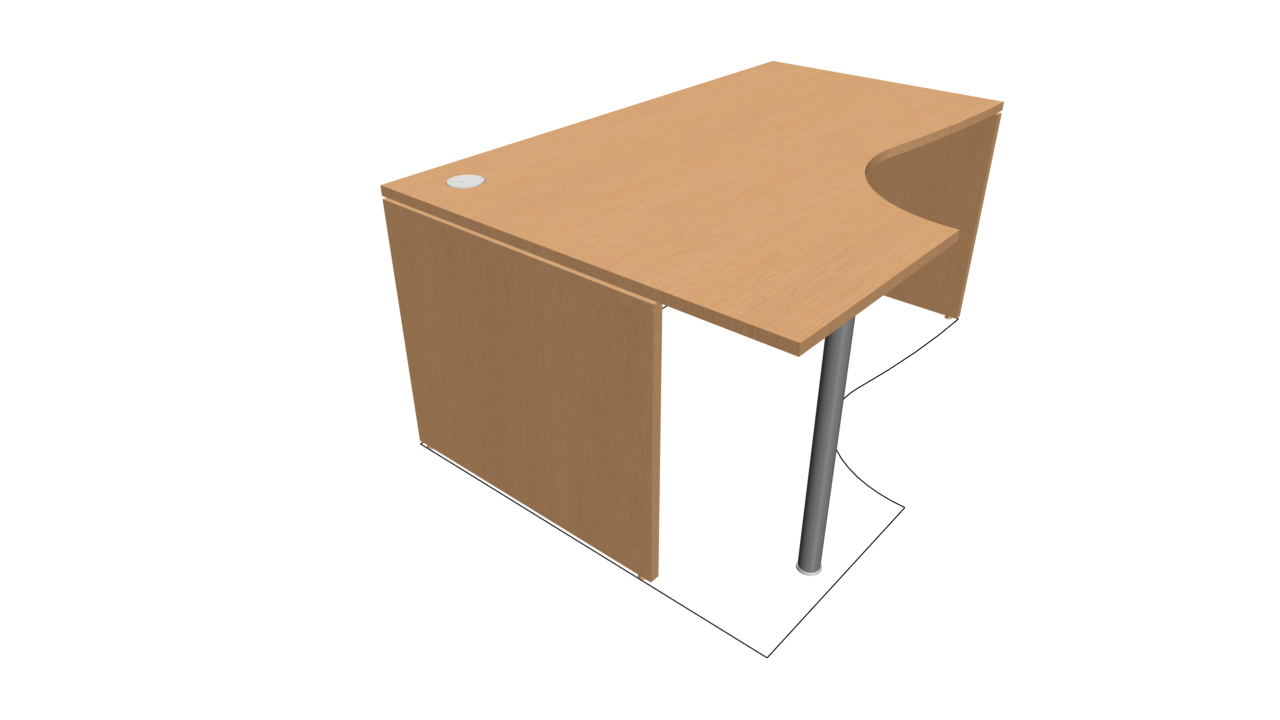 Retro Crescent Desk with Cantilever Leg - Image 5