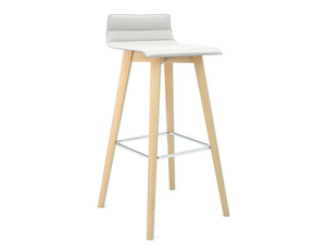 Bjorn Stool with Wood Frame & Padded Seat