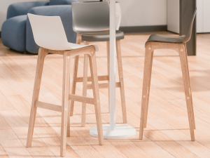 Detente Stool with High Backrest