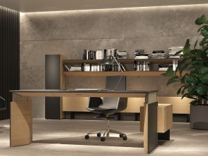 Move & Lead Executive Height Adj. Desk with Return