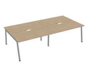Nova A 4-Person Back to Back Desk with Scallop Cut-Out