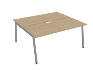 Nova A 2-Person Back to Back Desk with Scallop Cut-Out