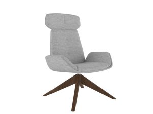 Reflect Lounge Chair with Wood Pyramid Base