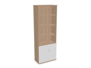 Double Door Cupboard with Bookcase Top - H2265mm