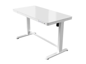OFR Height Adjustable Smart Desk in White with Glass Top