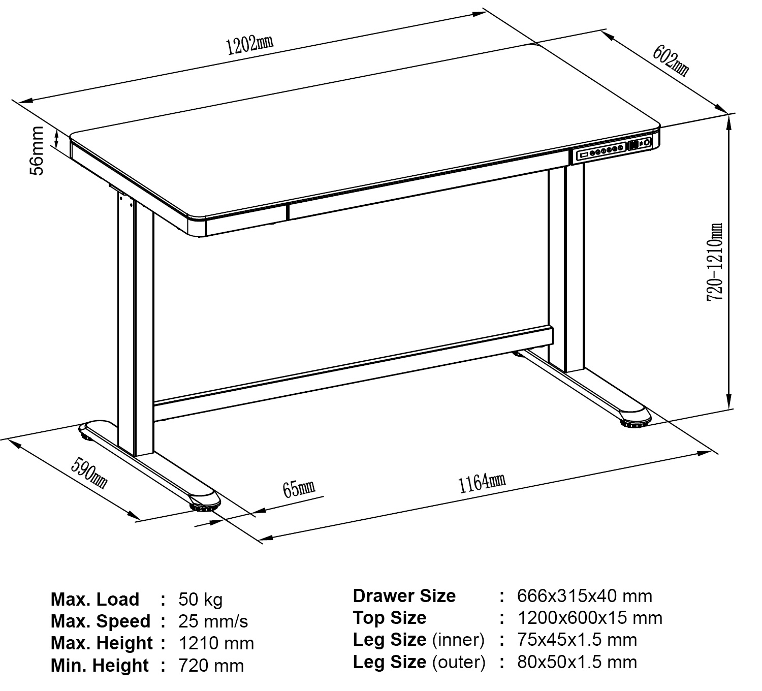 OFR Height Adjustable Smart Desk in Black with Glass Top – Office Furniture  Requirements