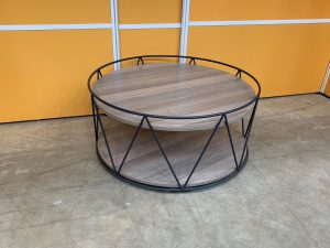 Drum Round Coffee Table in Light Walnut