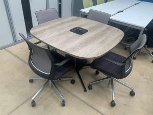 Used Square Meeting Table in Grey Wood Melamine Finish | L1200xH750mm