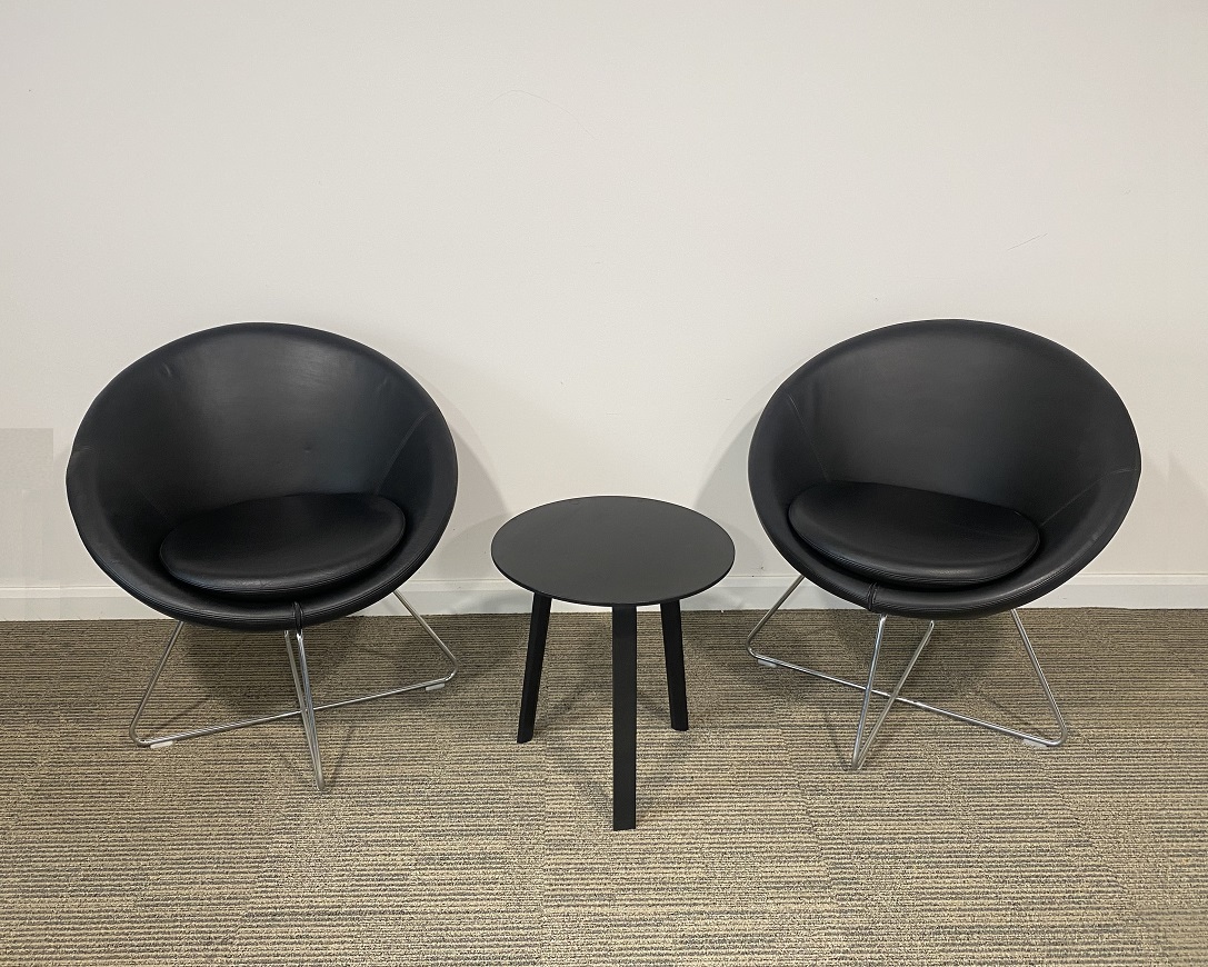 Allermuir Conic Tub Chair in Black Leather
