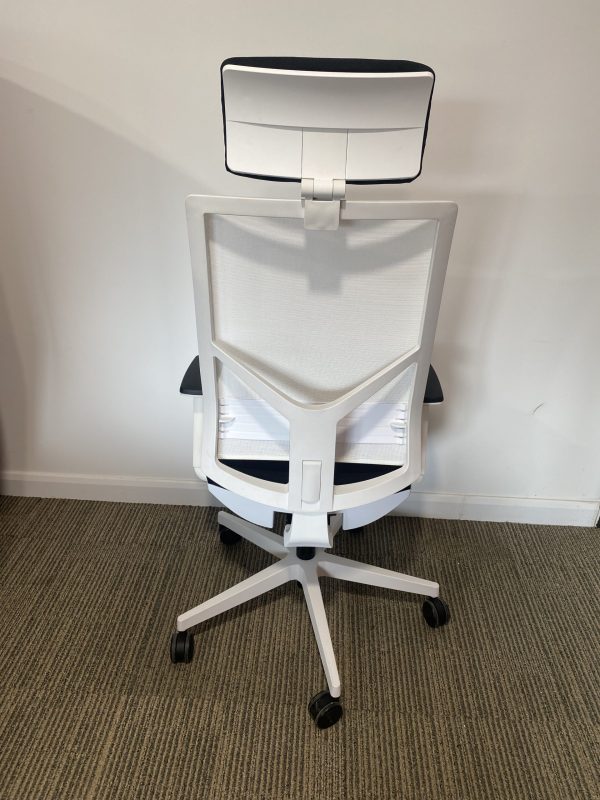 Stratus White Mesh Back Task Chair with Black Seat - Image 3