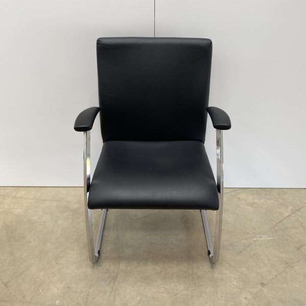 Black Leather Meeting Chairs - Image 3
