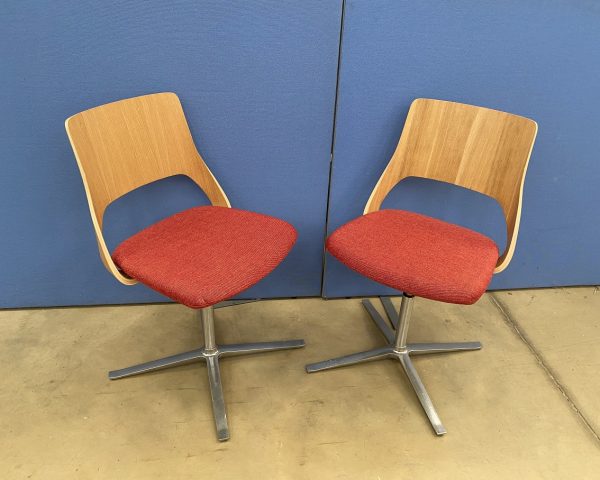 Pair of Wooden Back Meeting Chairs by Kinnarps