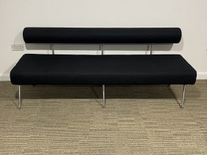 Used Sofa in Black with Chrome Legs