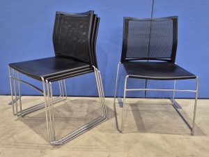 2 x Connection Mesh Back Meeting Chairs in Black