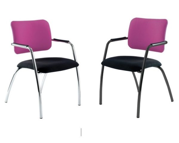 Breeze Meeting Chair with Black or Chrome 4 Legged Frame