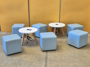 Johansson Light Blue Vinyl Leather Stools