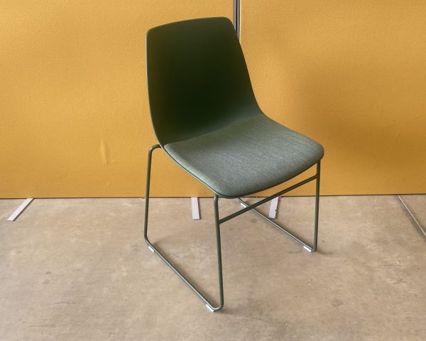Boss Green Stacking Chair with Upholstered Seat - Image 2
