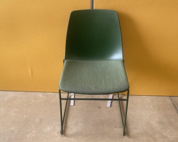 Boss Green Stacking Chair with Upholstered Seat - Image 3