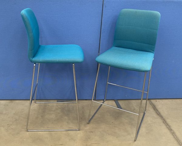 Boss Design Aaron Barstool in a Blue Fabric - Image 2