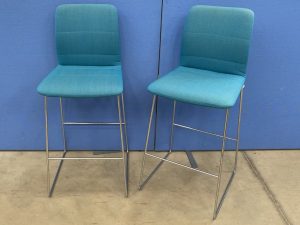 Boss Design Aaron Barstools in a Blue Fabric - Pair