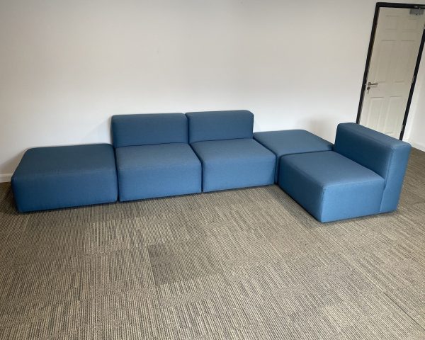 Modular Reception Seats in Blue Grey Fabric - Image 2