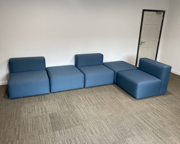Modular Reception Seats in Blue Grey Fabric
