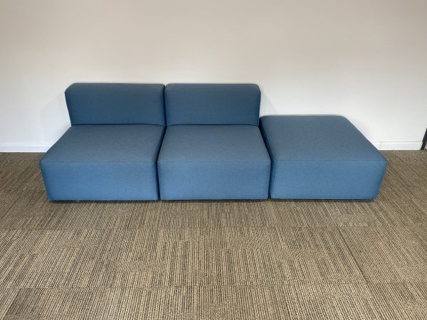 Modular Reception Seats in Blue Grey Fabric - Image 3