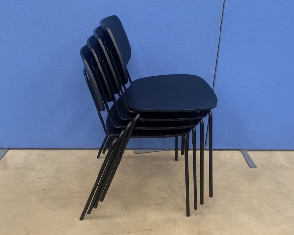 Wooden Stacking Chairs in Black -Set of 4 - Image 3