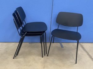 Wooden Stacking Chairs in Black -Set of 4