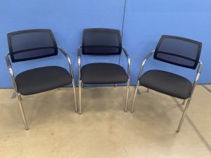 Set of 3 Breeze Cantilever Meeting Chairs with Mesh Back