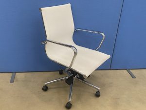 Mesh Office Chair in White & Chrome