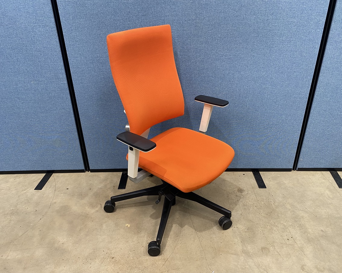 High Back Task Chair in Orange & White