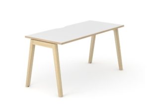Nova Wood Single Desk with Scallop Cutout