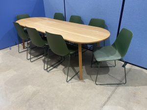 Oak Boardroom Table with 8 x Boss Meeting Chairs