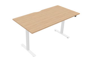 B-Active Electric Adjustable Single Desk - Scallop Top