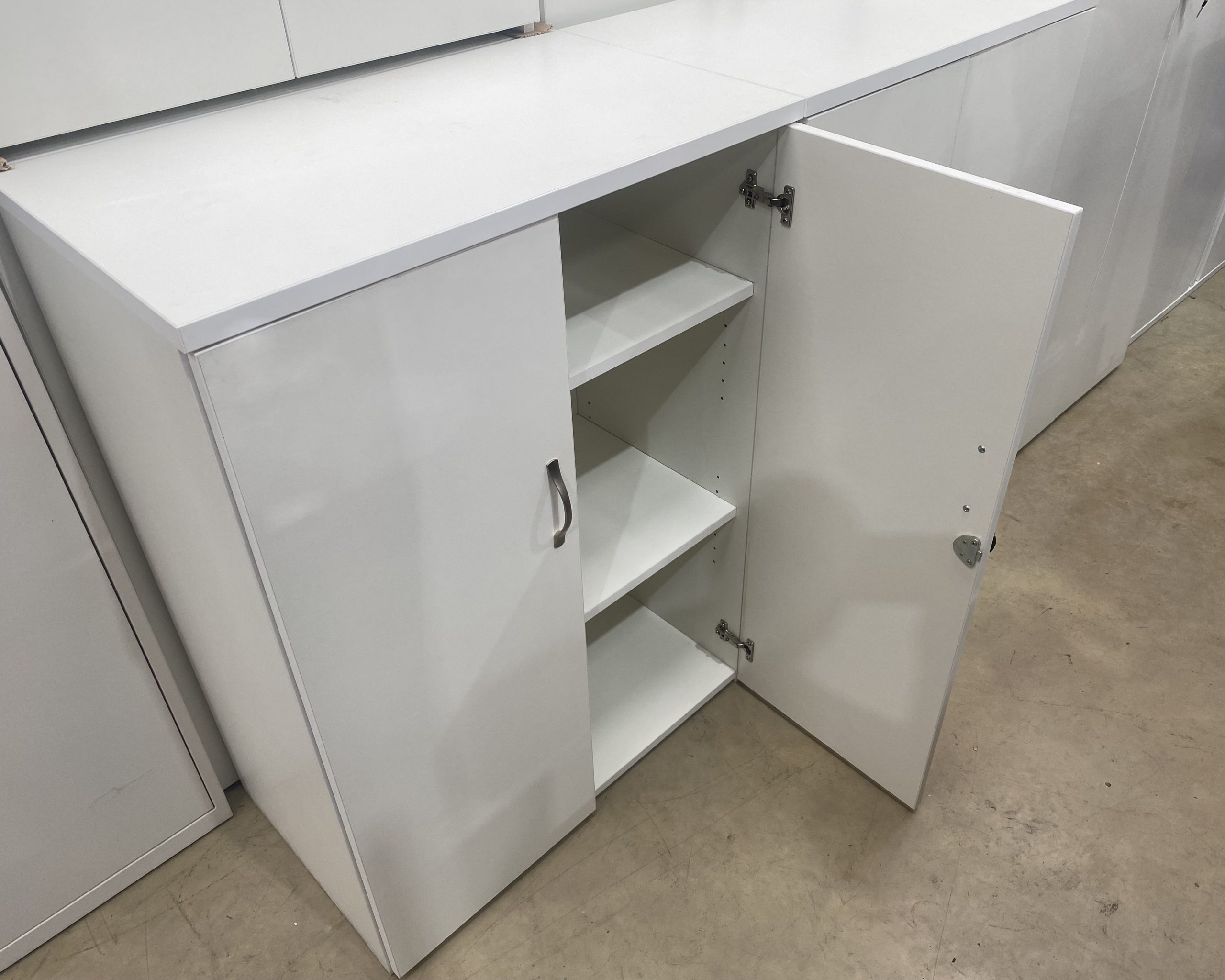 Double Door Cupboard in White - Used - Image 2