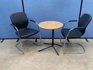Boss Leather Meeting Chairs with Table - Used